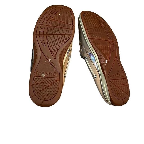 Sperry Top-Sider Women's Size 7 Boat Shoes Leather Slip On Open Back Mule - Picture 3 of 6